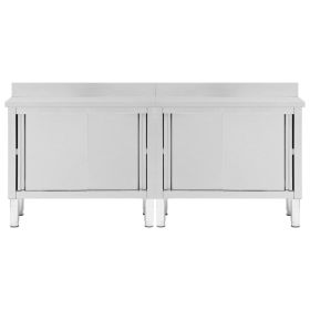 vidaXL Mese lucru uși glisante 2 buc. 200x50x(95-97)cm oțel inoxidabil