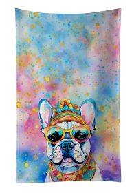 French Bulldog Hippie Dawg Kitchen Towel Dish Cloths Guest Hand Towel Decorative Bathroom Towel for Face,Tea, Dishcloth, Kitchen and Bath